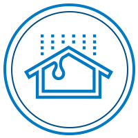 icon of a house with rain