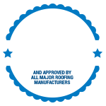 nrca member and approved by all major roofing manufacturers trust badge